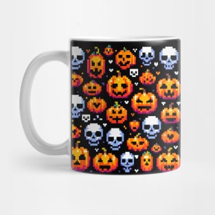 PATRON CALABAZAS Y CALAVERAS PIXELADAS 1 Mug